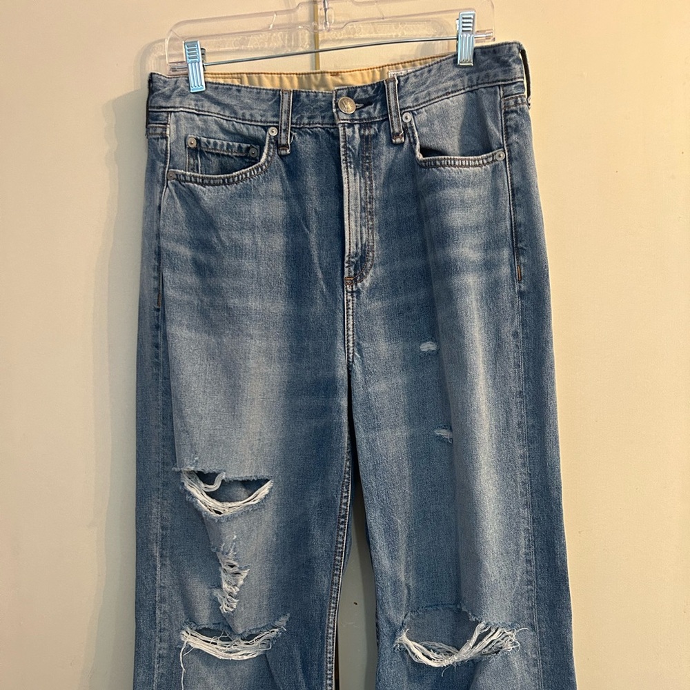 RAGANDBONE Logan Mid-Rise Wide Leg jeans